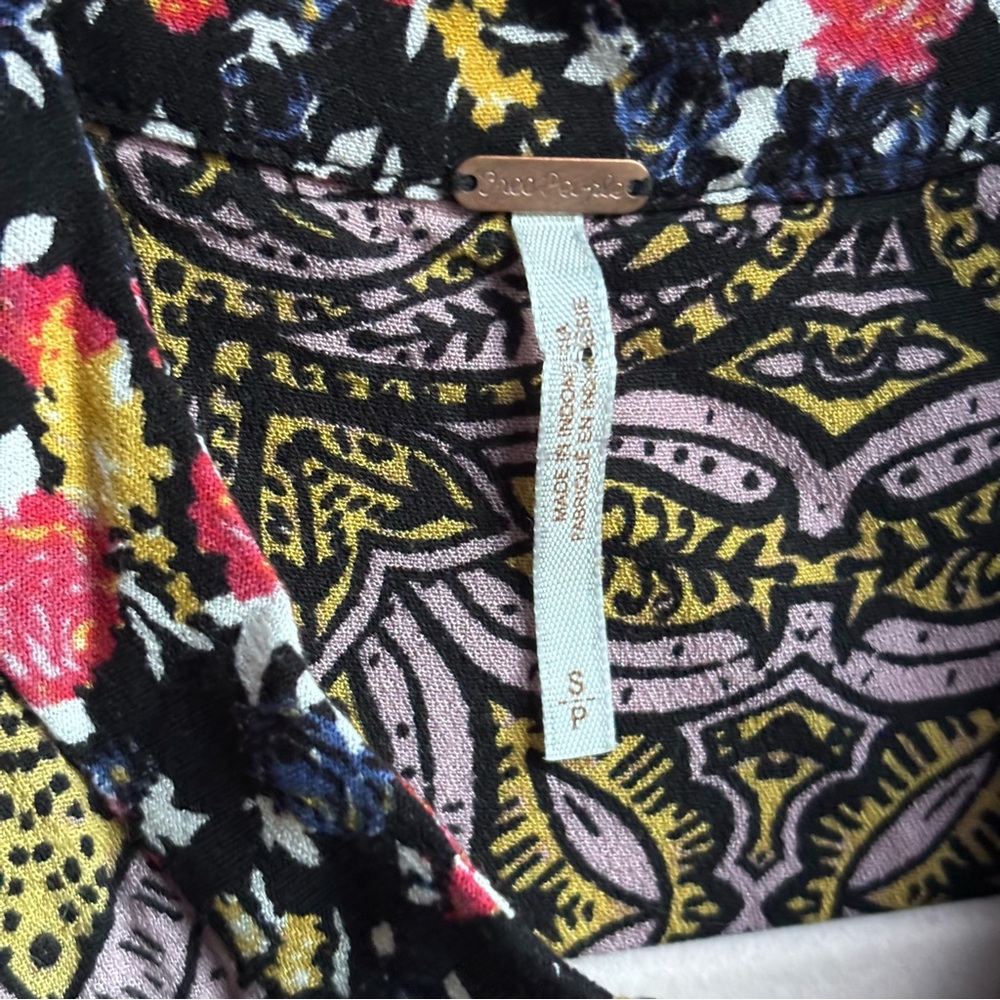 Free People Floral Tunic Blouse‎ Flowy Size S - Picture 7 of 13